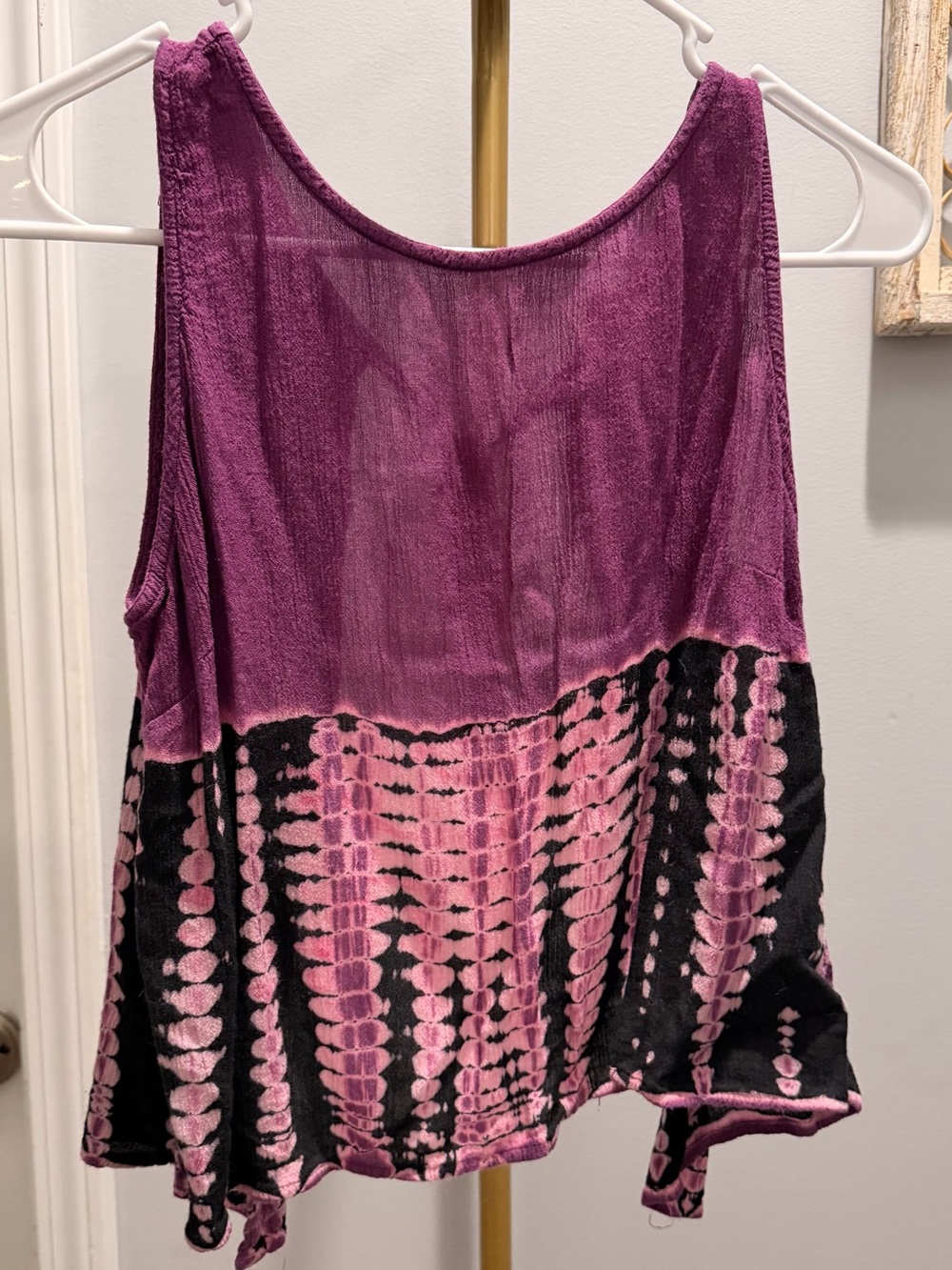 La Hearts Purple and Pink Tie-Dye Sleeveless Tank Top